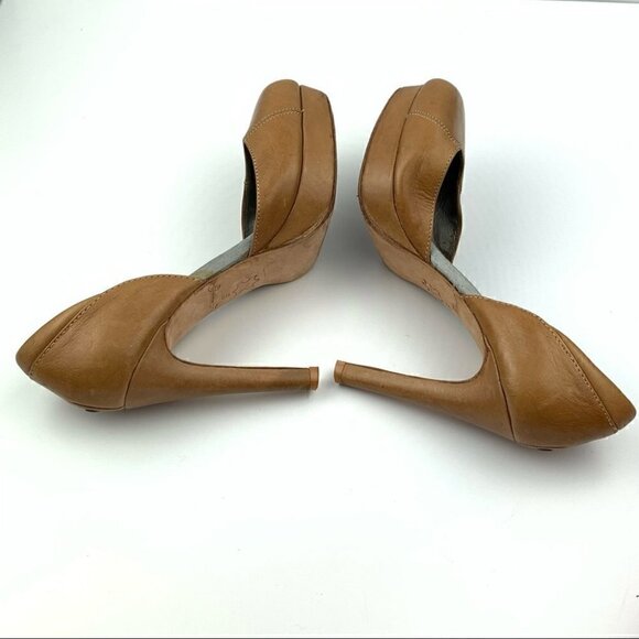 Geren Bond Womens heels size 6 brown leather Dorsay platforms - Picture 5 of 11